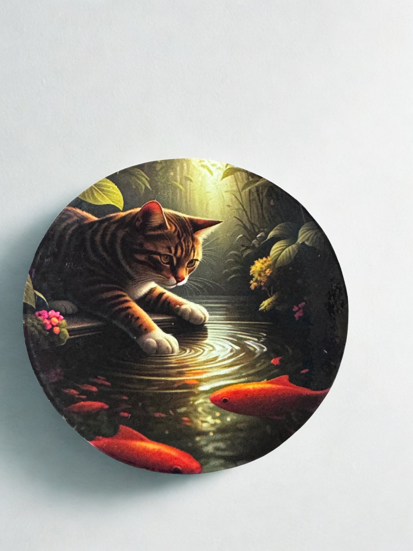Fishing Cat Fridge Magnet